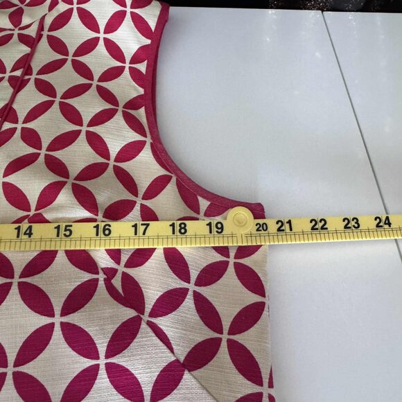 Jessica Howard Sleeveless Cotton Blend Dress – Pink Geometric Print, Size 16 - Picture 6 of 7
